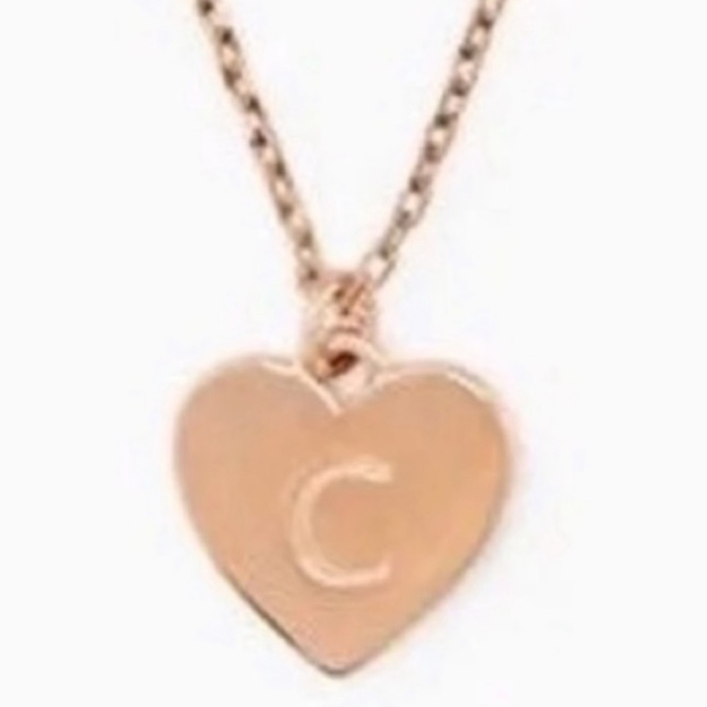 $69 Kate Spade Initial Here “C” Heart Pendant Necklace in Rose Gold-Tone - Picture 6 of 8